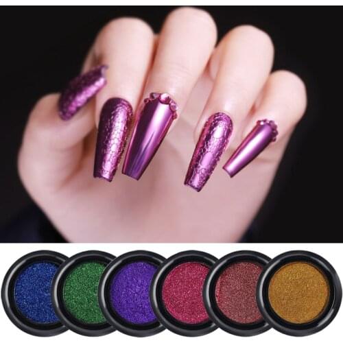 1box Bubble Nail Glitter Powder Magic Mirror Effect Chrome Pigment Dust Shining Pink Rose Gold Nail Art Decoration Powder