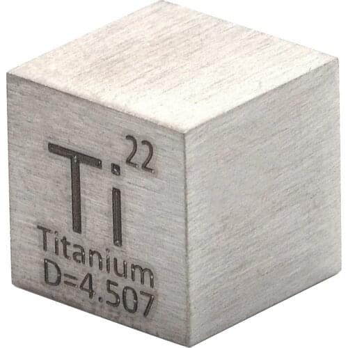 1pc 99.5% Pure Titanium High Purity Cube Ti Metal Carved Element Periodic Table Craft Wonderful Collection 10*10*10mm