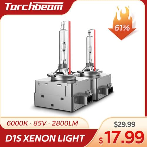 Torchbeam 2PCS D1S Car HID Xenon Headlight 12V 35W 3200LM Super Bright HID Bulbs Xenon Lamp Light Auto Headlamp Kit 6000K White