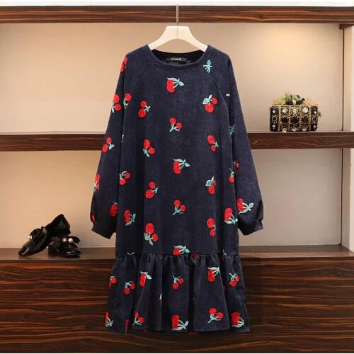 4Xl Plus Big Size Womens Clothing 2020 Spring Autumn Winter Korean Long Casual Female Style Oversized Party Dress A5458