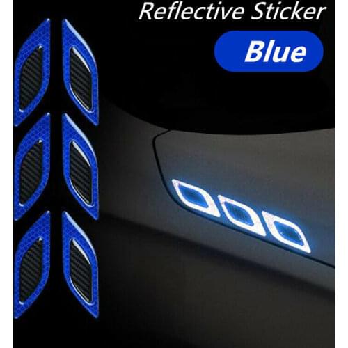 6pcs set Reflective Stickers Accessories Bumper Strip Strong reflectivity