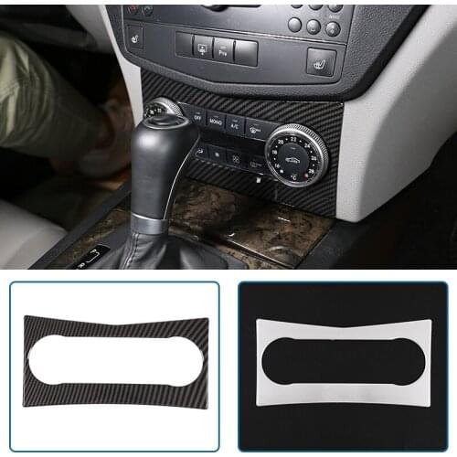 Carbon Fiber ABS For Mercedes benz C Class W204 2008 2009 2010 Central Control Air Conditioning Knob Frame Trim Car Accessories