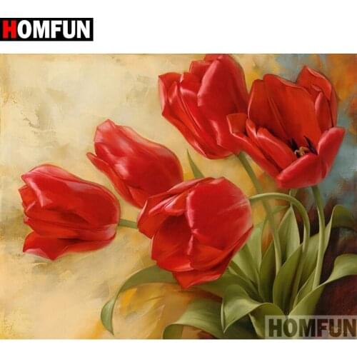 HOMFUN Full Square/Round Drill 5D DIY Diamond Painting "flower" Embroidery Cross Stitch 5D Home Decor A07864