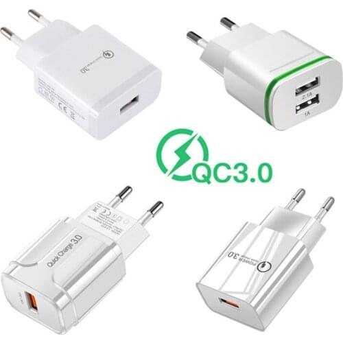 18W Fast Charger luminous USB Plug Adapter for iphone 6 7 8 X 11 12 For Samsung Galaxy S6 Tab A 8.0 Xiaomi Redmi Huawei MatePad