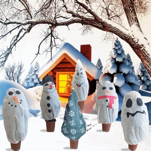 Cartoon Plant Cover Christmas Tree Shrub Anti-Insect Frost Protection Winter Plant Cover Bags Christmas Home Decoration