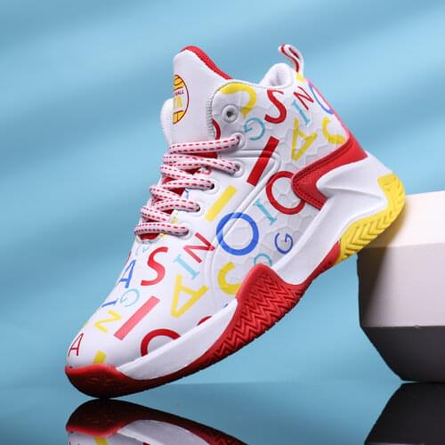 Children Boys Shoes Brand Leather Basketball Shoes Kids Sneakers Thick Sole Non-slip Sports Shoes Child Boy Basket Trainer Shoes