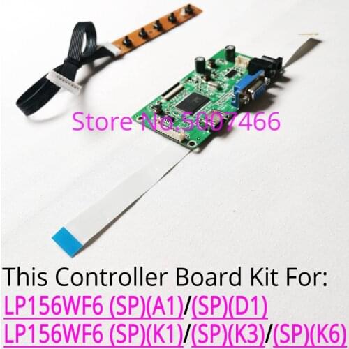 For LP156WF6 (SP)(A1)/(SP)(D1)/(SP)(K1)/(SP)(K3)/(SP)(K6) 1920*1080 EDP 30-Pin LCD screen VGA display controller board kit