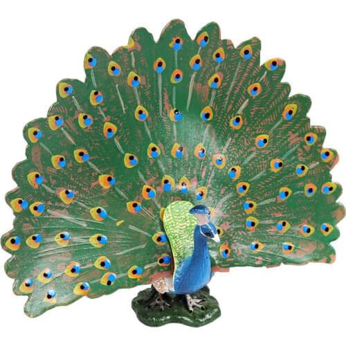 Action Figures Peacock Model Highly Simulation Home Office Decoration Ornament Toys for Children Birthday Gifts Model Collection