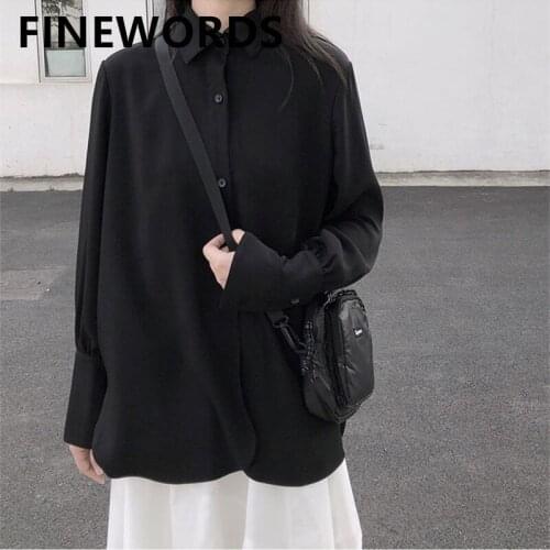 FINEWORDS Womens Black Shirts