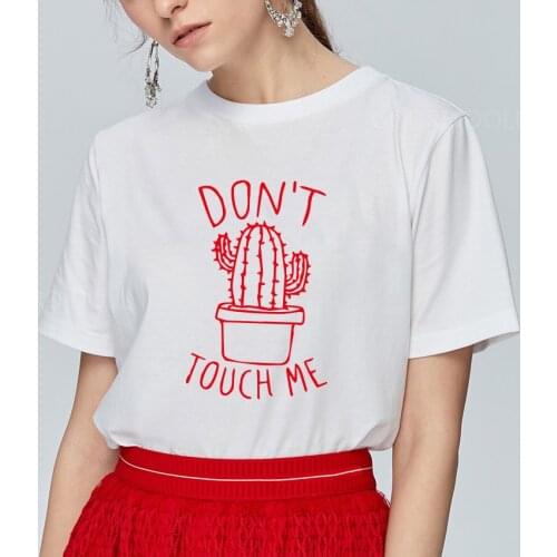 Cactus t shirt for women 100%Cotton Letter Print female Harajuku Summer T shirt short sleeve Tees Lades girl Funny clothes