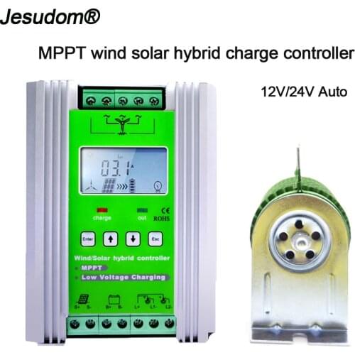 MPPT Wind Solar Hybrid Charge Controller for 12v 24v Auto 800W 600W 500W Wind Turbine and 600W 400W 300W Solar with Dump Load