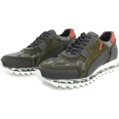 SHENBINS Camouflage Sport Shoes, Campers, Forest Adventures, Camping, Handmade Premium Footwear with Matter Leather and Suede