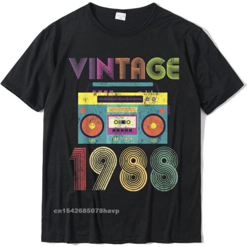 Classic 1988 31st Birthday Vintage T Shirt Retro Mixtape Adult Family Simple Style Tops Tees Cotton Tshirts Family