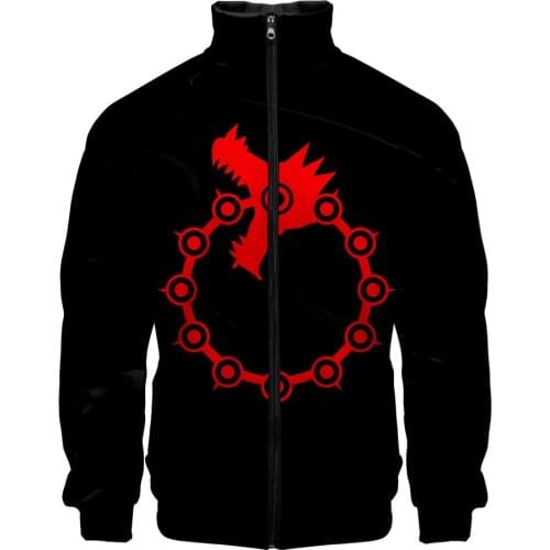 The Seven Deadly Sins Jackets Anime Zipper Bomber Jackets Harajuku 3d Coats and Windbreaker Casual Tops Men Women Cartoon Slim