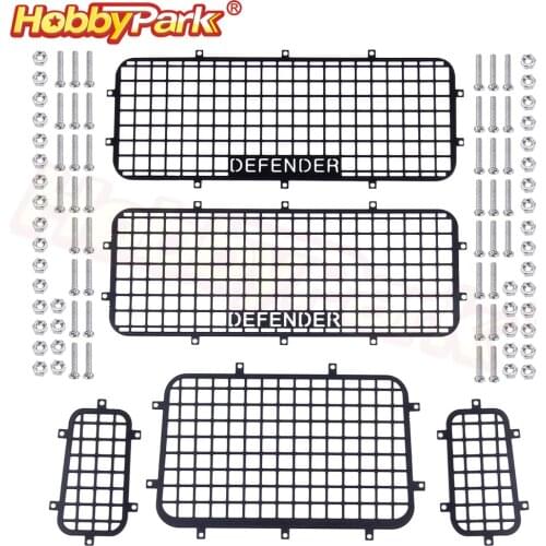 5pcs TRX4 Metal Window Mesh Protective Net DEFENDER Logo for 1/10 RC Crawler Car Traxxas TRX-4 Accessories
