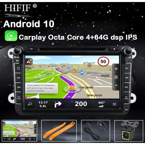 IPS DSP Android 10 2 din multimedia PLAYER Carplay For VW passat CC 3C b6 golf 5 6 polo tiguan Seat Altea Toledo BORA RADIO