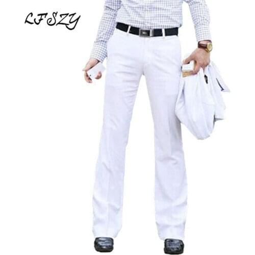 Mens suit pants Mens Flared Trousers Formal Pants Bell Bottom Pant Dance White Suit Pants Formal pants For Men Size 28-37