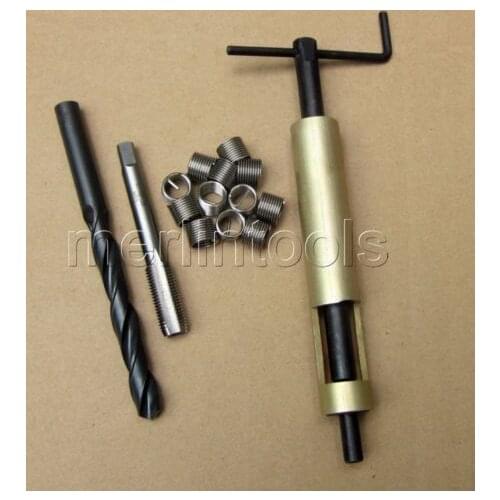 M18 x 2.5 Thread Repair Kit Tap and Drill bit Helicoil Insert Insertion tool
