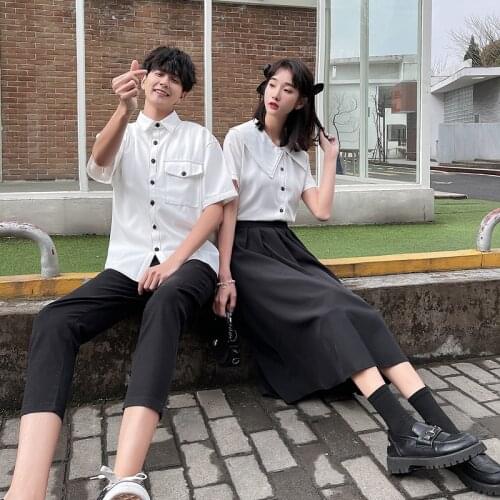 Couples wear 2021 summer design feeling short sleeve suit couples clothes couples clothing