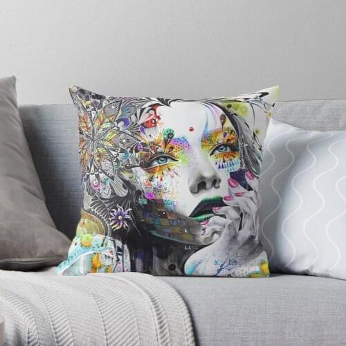 Pillowslip Banksy Urban Princess Graffiti Oil Painting Throw Pillow 100% Cotton