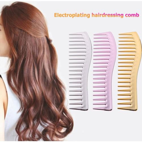 Resin Anti-static Electroplating Comb Hairdressing Comb Large Wide Tooth Hair Hairbrush Combs for Women Girl Styling Combs