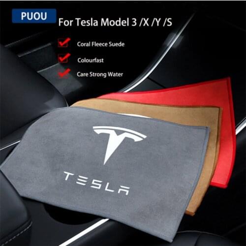 Car Towel Microfiber Wash Cloth Auto Cleaning Door Window Care Strong Water Absorbent Coral Fleece Suede for Tesla Model 3 S X