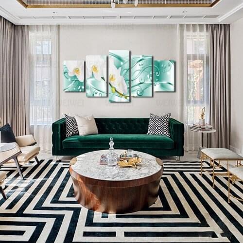 Home Decoration Poster Modern Wall Painting 5 Plants And Flowers Picture Frameless Living Room HD Printed Landscape Painting