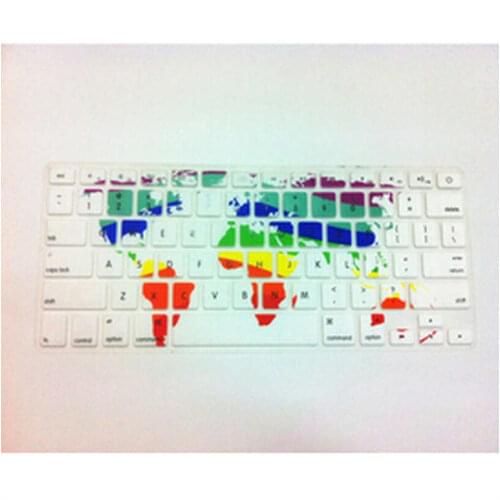 World Map Rainbow With Square Rainbow Keyboard New Color Cover Protector Film for All Macbook Air Pro Retina 13" 15" 17"