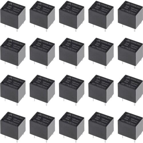Uxcell 20 Pcs JQC-T78-DC12V-C DC 12V Relays Coil SPDT 5P PCB Electromagnetic Power Relay Black For Remote Control Relays