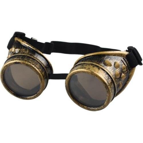 Retro Motorcycle Goggles Glasses Heavy Metal Steampunk Gothic Style Goggles for Harley Pilot Steampunk ATV Bike Copper Helmet