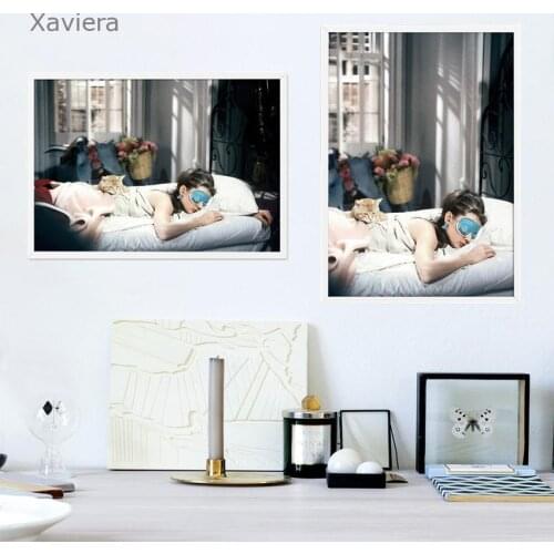 Modern Fashion Audrey Hepburn Breakfast Movie Posters and Prints Wall Art Pictures Home Decor Bedroom Canvas Paintings Frameless