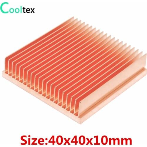 Special Offer) Pure Copper Heatsink 40x40x10mm Skiving Fin DIY Heat Sink Radiator For Electronic CHIP LED IC Cooling Cooler