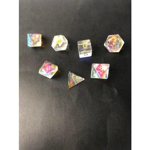 7PCS of 15-25mm Glass Prism Polyhedron Crystal Dice Toys Gifts Decoration Prism Glass Children Gifts Prism Lens