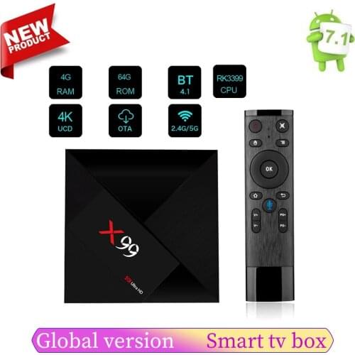 X99 Android tv box Rockchip RK3399 Android 7.1 Smart TV BOX android 2.4G&5G Dual WIFI BT4.0 1000M LAN USB3.0 Type-c Media Player