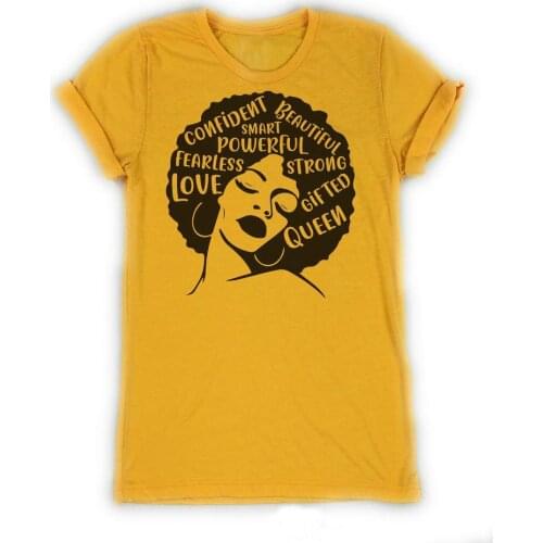 Confident smart powerful fearless strong love gifted queen T-Shirt graphic cotton women aesthetic camisetas grunge tee art top