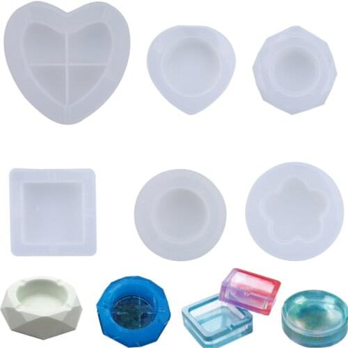 High Quality DIY Various Shapes Mirror Ashtray Silicone Mold Crystal Epoxy Resin Handmade Container Dried Flower Decoration Mold