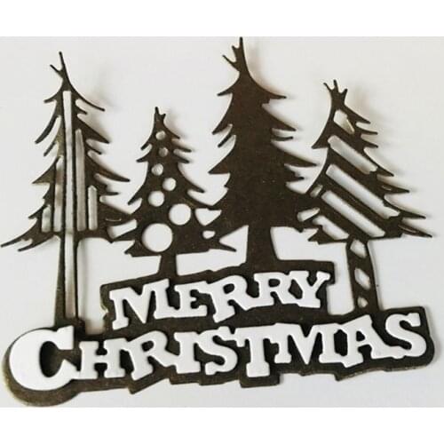 Merry Christmas Tree Metal Cutting Dies Stencil DIY Scrapbooking Album Stamp Paper Card Embossing Decor Craft