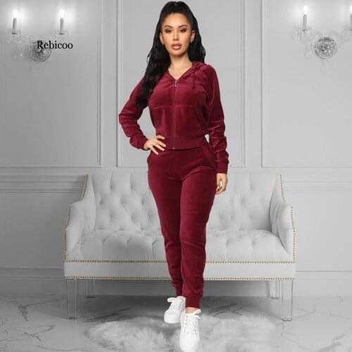 Women Tracksuit 2 Pieces Set Zipper Hoodies Sweatshirt Pants Fashion Female Cropped Top Pullover and Trousers Suits Track Suit