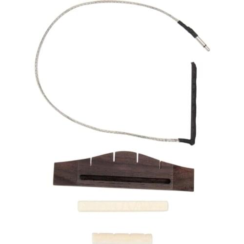 1 Set Rosewood Ukulele Bridge Piezo Saddle Nut Slotted for 4 String Guitar