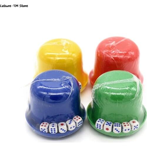 1set Dice Cup Drinking Board Game Gambling Dice Box With 5Pcs Dice Table Games