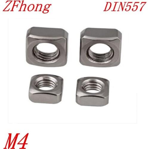 1000pcs DIN557 M4 304 Stainless Steel Square Nuts