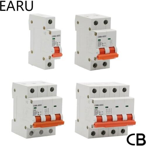 1P 2P 3P 4P DC 250V-1000V 10Solar Mini Circuit Breaker MCB Fuse PV System Solar Engery 3/6/10/16/20/25/32/40/50/63/80/100/125A