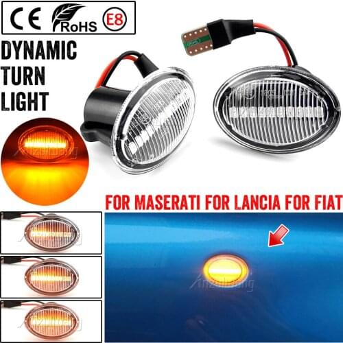 2X LED side marker light turn signal lamp clear for FIAT 4S 63 3P NUOVA 500 ABARTH Ford KA DESDE Lancia YPSILON Maserati
