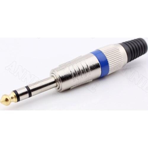 30pcs/lot Three Pin 6.35mm Male Plug Welding Type Mixer/Microphone Stereo Audio Plug 6.5TRS