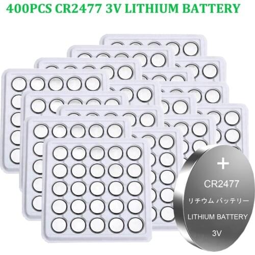 400pcs CR2477 3V CR 2477 DL2477 BR2477 High Performance High Temperature Resistant Button Coin Battery Cell Lithium Batteries