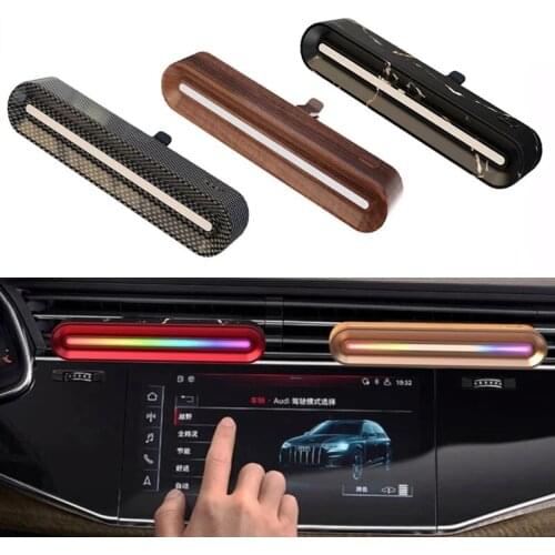 Car LED Atmosphere Neon Lamp RGB Streamer Vent Air Fresheners Diffuser Auto Ambient Light Music Pickup Car Interior Decoration