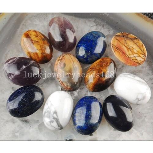 Free Shipping Women Fashion Jewelry 12pcs Wholesale Mix Stone Beads Cabachon CAB C3487