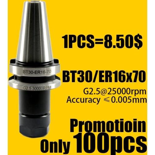 BT30 MAS 403 BT ER16 Collet Chuck CNC Machine Tools Balanced G2.5 25000rpm Accuracy 0.005mm Promotion 2020 High Precision Arbor