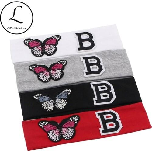 GZHilovingL Kids Hairbands Baby Girls Letter Butterfly Headbands 2018 Toddler Childrens Elastic Headwear Child Hair Accessories