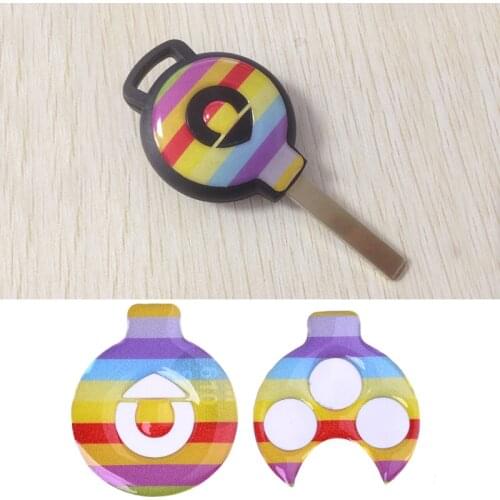 For Mercedes Smart 451 Fortwo 2009-2014 Car Styling Key Sticker Epoxy Keychain Interior Decoration Trim Cover Auto Accessories
